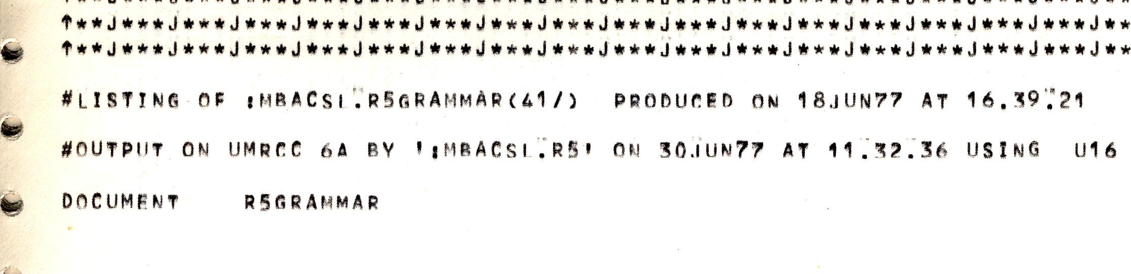 Example printer output