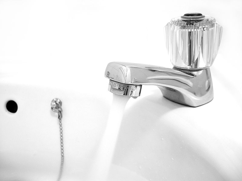 A tap filling a bath