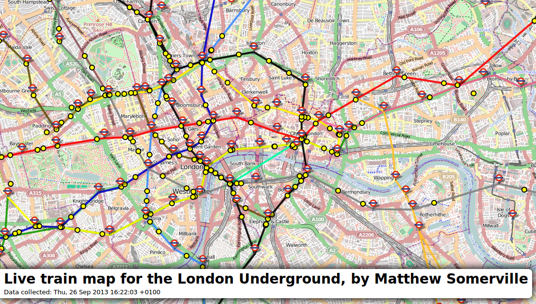 A live tube map