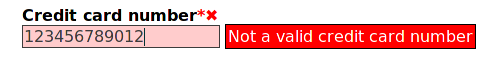 An invalid credit card