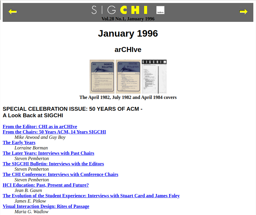 SIGCHI Bulletin January 1996